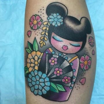 japanese kokeshi doll tattoo