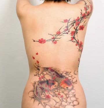 koi tattoo woman